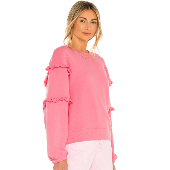 Rebecca Minkoff Evelyn Cotton Sweatshirt in Azalea Pink, Size M - Picture 3 of 8
